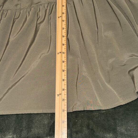 KIRUNDO One Shoulder Mini Baby Doll Khaki Green Dress Boho Women's Size Small - Picture 7 of 9